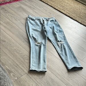 Women's Distressed Light Blue Jeans